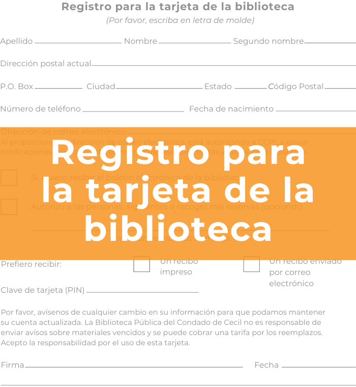 Registro para la tarjeta de la biblioteca - español