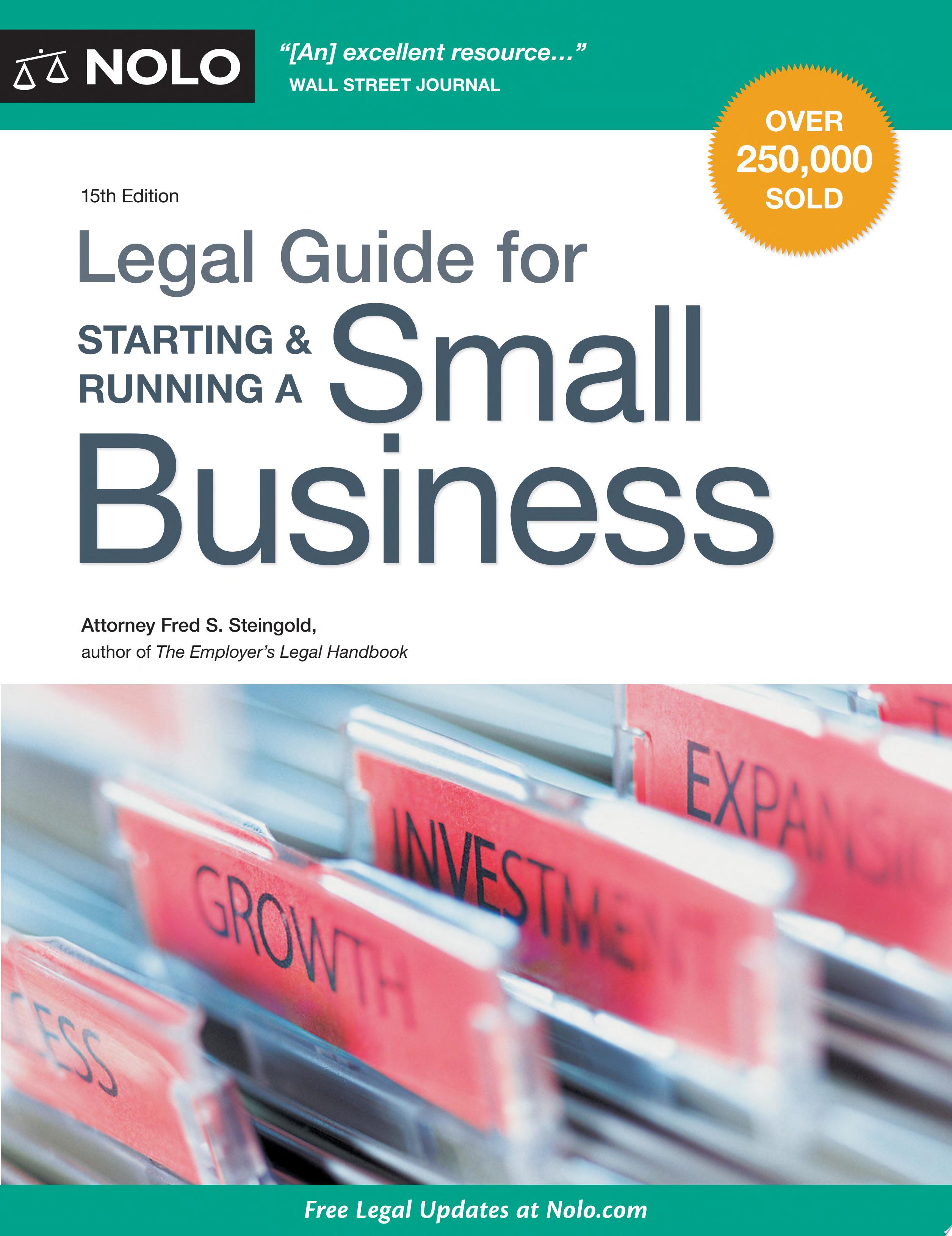 Image for "Legal Guide for Starting & Running a Small Business"
