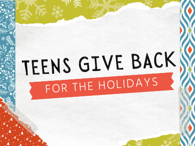 Teens Give Back for the Holidays. Pick up supplies to make holiday cards for veterans.