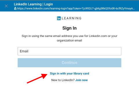 Click "Sign in with your library card"