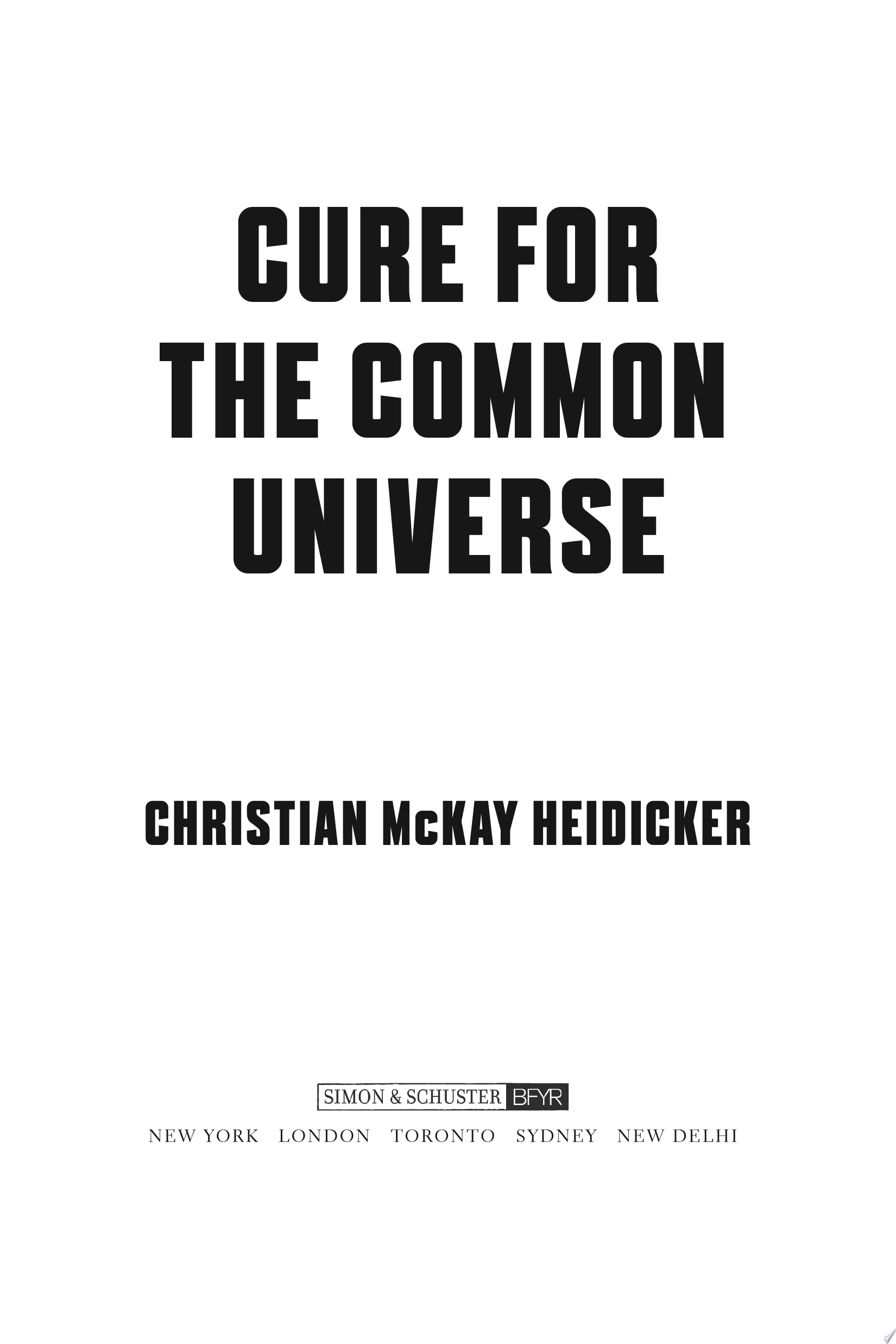 Image for "Cure for the Common Universe"