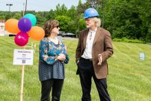 Tappe Architect Jeff Hoover and CCPL’s Anita Delp during ceremony
